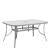Alma Bistro Table With Glass Top Dark Grey 150x90cm